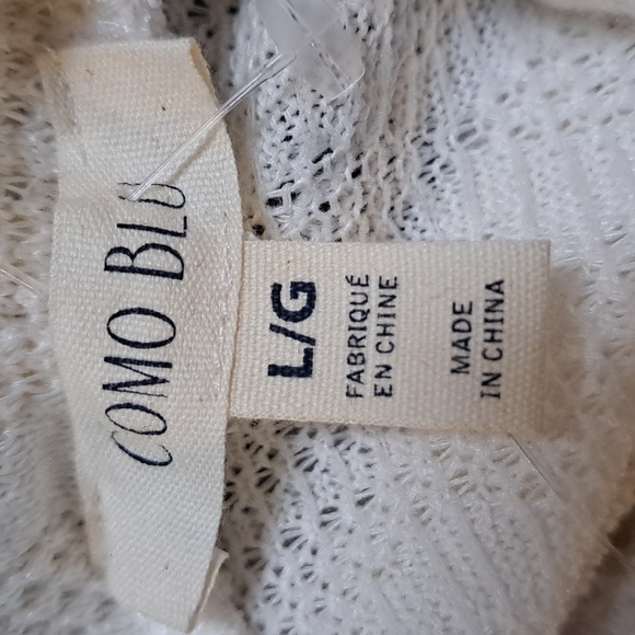 Como Blu Cream Cowlneck Oversized Cozy Sweaer. Size Large NWT - Picture 5 of 8